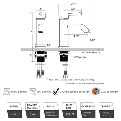 Single Hole Single-Handle Bathroom Faucet with drain in Chrome