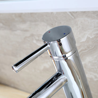 Single Hole Single-Handle Vessel Bathroom Faucet with Drain in Chrome