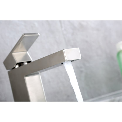 Single Hole Single-Handle Bathroom Faucet with drain in Brushed Nickel