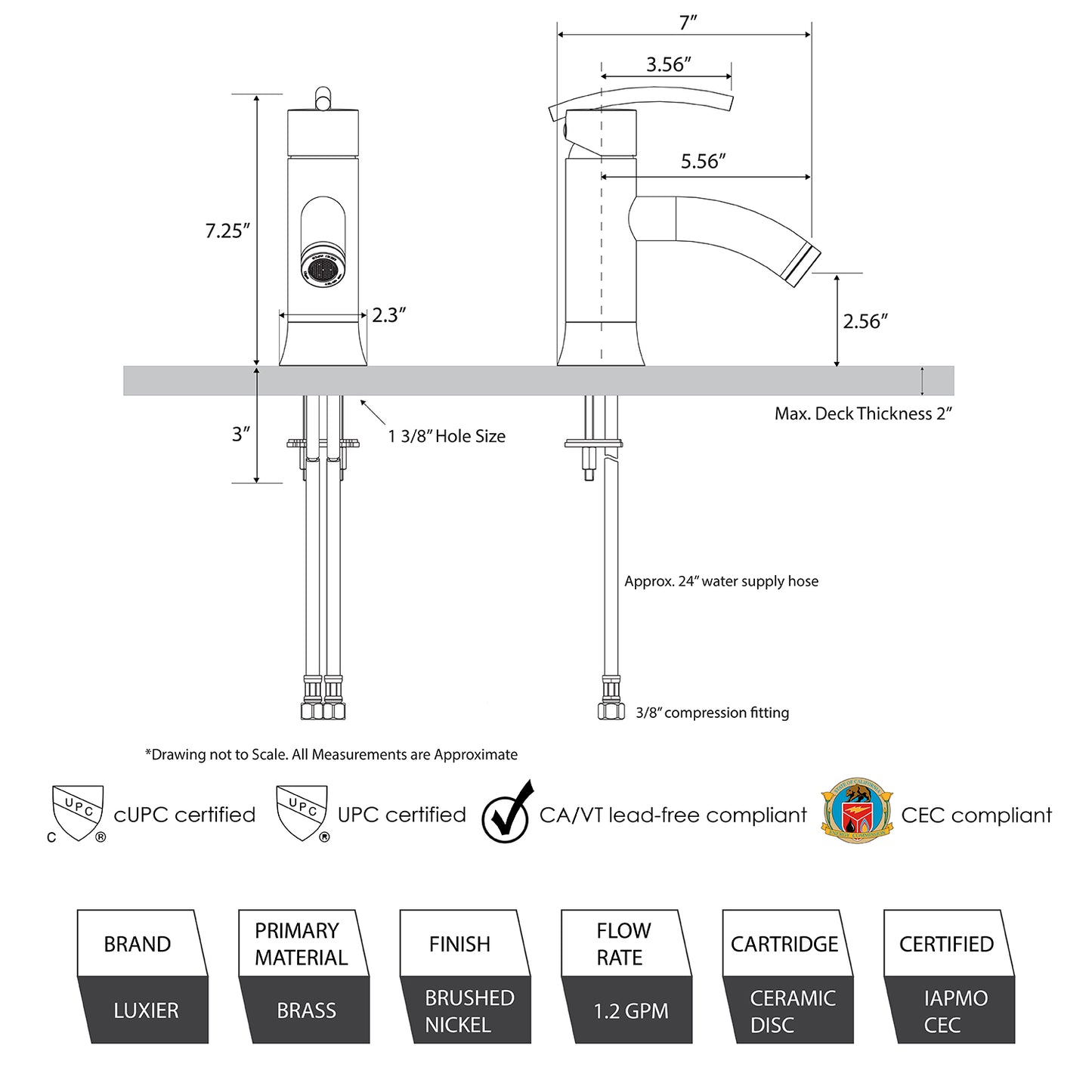 Single Hole Single-Handle Bathroom Faucet with drain in Brushed Nickel