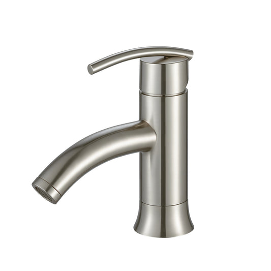 Single Hole Single-Handle Bathroom Faucet with drain in Brushed Nickel