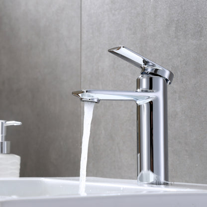 Single Hole Single-Handle Bathroom Faucet with drain in Chrome