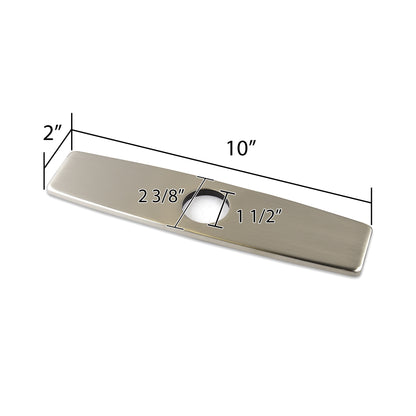 DKPL-10B 10 in. x 2.4 in. x 0.25 in. Brass Kitchen Sink Faucet Hole Cover Deck Plate Escutcheon in Brushed Nickel