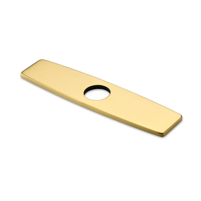 DKPL-10G 10 in. x 2.4 in. x 0.25 in. Brass Kitchen Sink Faucet Hole Cover Deck Plate Escutcheon in Brushed Gold