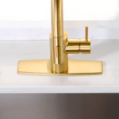 DKPL-10G 10 in. x 2.4 in. x 0.25 in. Brass Kitchen Sink Faucet Hole Cover Deck Plate Escutcheon in Brushed Gold