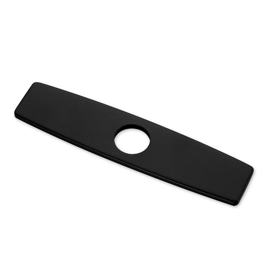 DKPL-10M 10 in. x 2.4 in. x 0.25 in. Brass Kitchen Sink Faucet Hole Cover Deck Plate Escutcheon in Matte Black