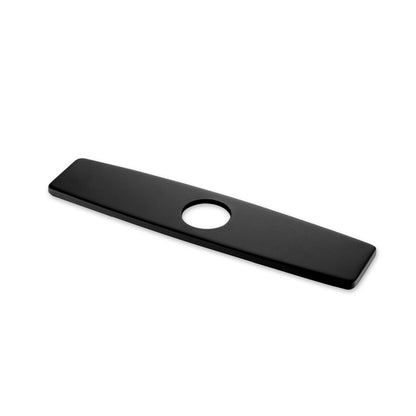 DKPL-10M 10 in. x 2.4 in. x 0.25 in. Brass Kitchen Sink Faucet Hole Cover Deck Plate Escutcheon in Matte Black