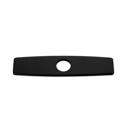 DKPL-10M 10 in. x 2.4 in. x 0.25 in. Brass Kitchen Sink Faucet Hole Cover Deck Plate Escutcheon in Matte Black