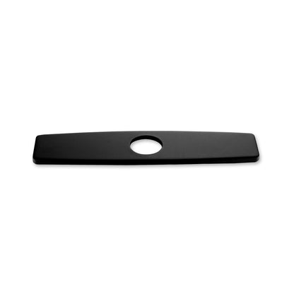 DKPL-10M 10 in. x 2.4 in. x 0.25 in. Brass Kitchen Sink Faucet Hole Cover Deck Plate Escutcheon in Matte Black