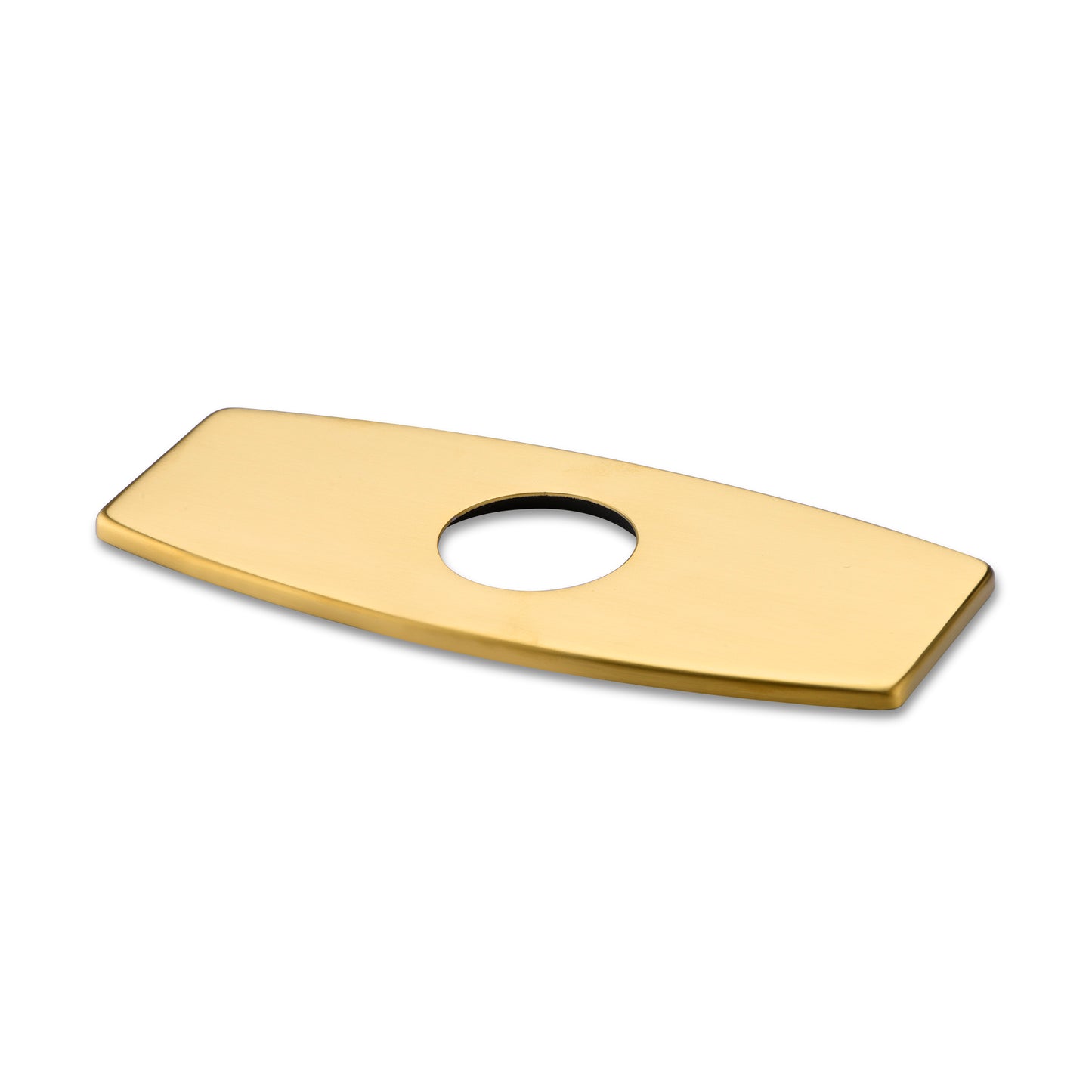 DKPL-6G 6.25 in. x 2.6in. x 0.25 in. Brass Bathroom Vessel Vanity Sink Faucet Hole Cover Deck Plate EscutcheoN in Brushed Gold