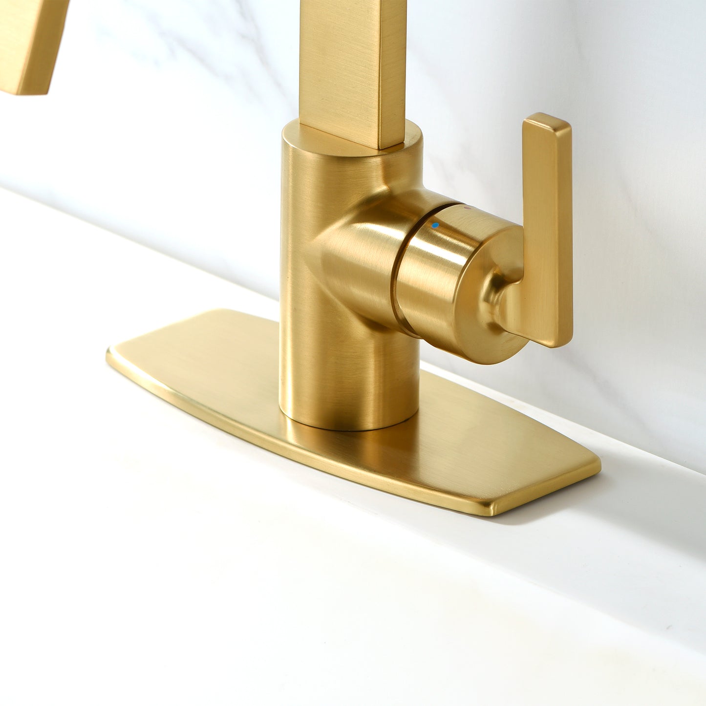 DKPL-6G 6.25 in. x 2.6in. x 0.25 in. Brass Bathroom Vessel Vanity Sink Faucet Hole Cover Deck Plate EscutcheoN in Brushed Gold