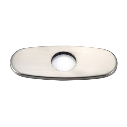 6.25 in. x 2.4 in. x 0.25 in. Brass Bathroom Vessel Vanity Sink Faucet Hole Cover Deck Plate Escutcheon in Brushed Nickel