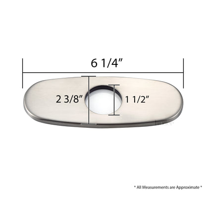 6.25 in. x 2.4 in. x 0.25 in. Brass Bathroom Vessel Vanity Sink Faucet Hole Cover Deck Plate Escutcheon in Brushed Nickel