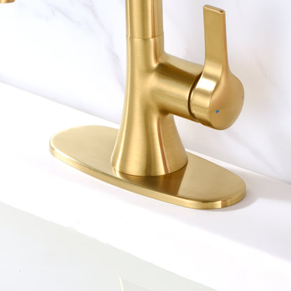 6.25 in. x 2.4 in. x 0.25 in. Brass Bathroom Vessel Vanity Sink Faucet Hole Cover Deck Plate Escutcheon in Brushed Gold