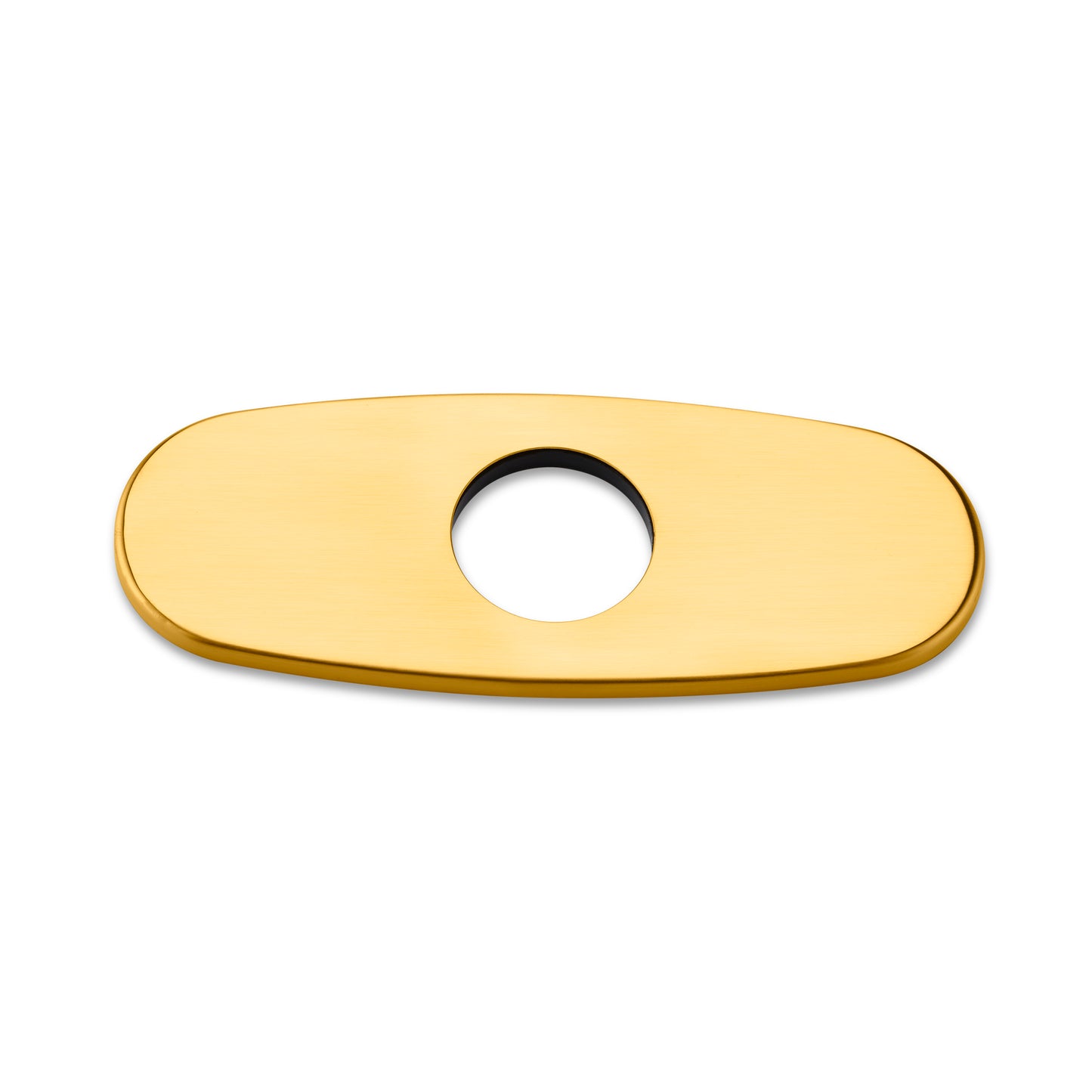 6.25 in. x 2.4 in. x 0.25 in. Brass Bathroom Vessel Vanity Sink Faucet Hole Cover Deck Plate Escutcheon in Brushed Gold