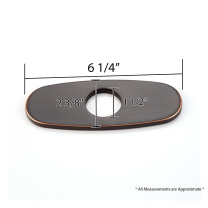 6.25 in. x 2.4 in. x 0.25 in. Brass Bathroom Vessel Vanity Sink Faucet Hole Cover Deck Plate Escutcheon in Oil Rubbed Bronze