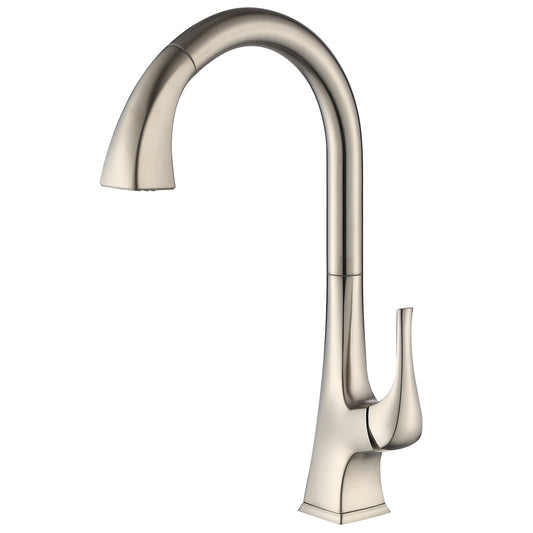 Single-Handle Pull-Down Sprayer Kitchen Faucet with 2-Function Spray Head 359 in Brushed Nickel