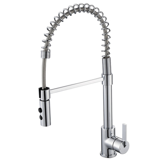 Single-Handle Pull-Down Sprayer Kitchen Faucet with 2-Function Sprayhead in Chrome