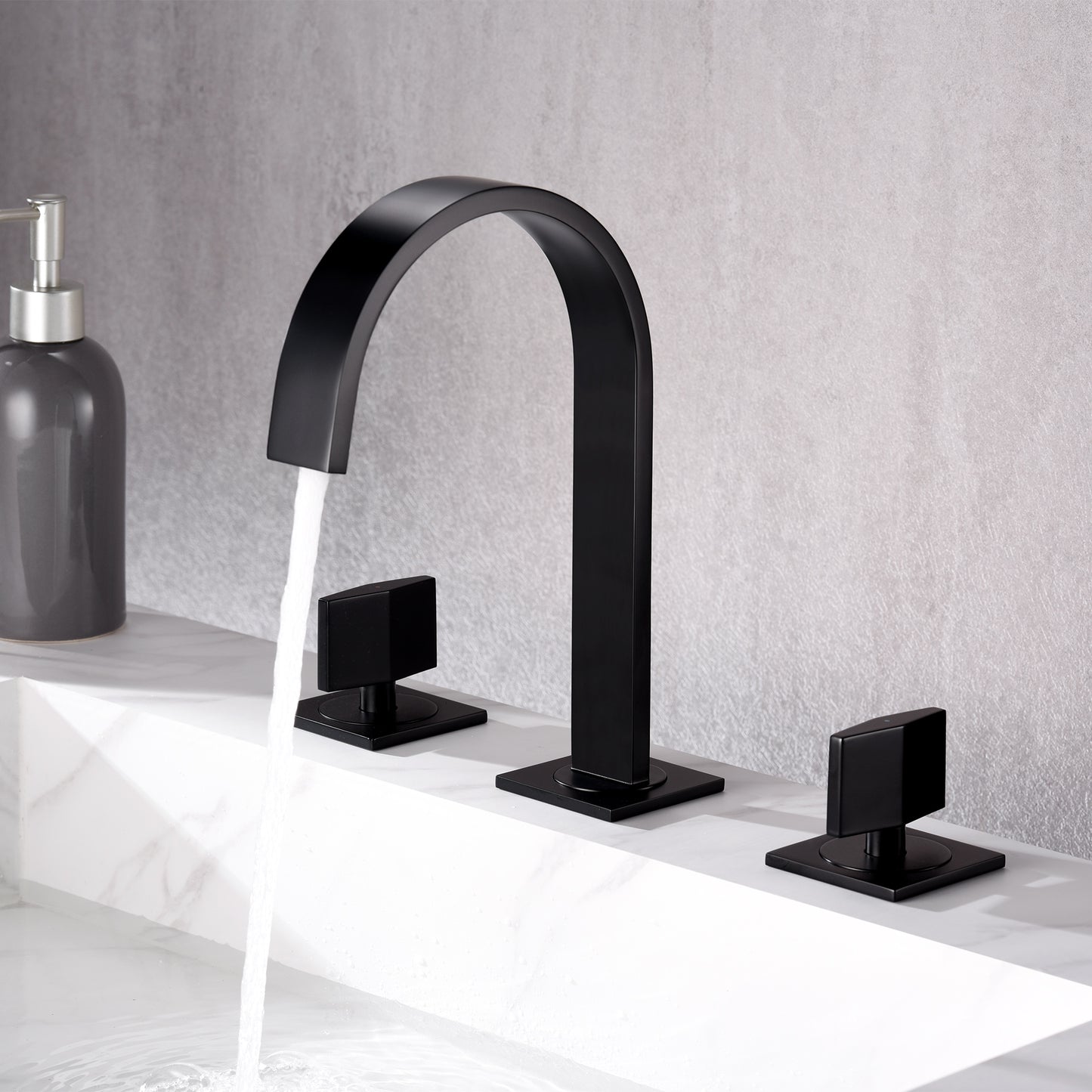 WSP05-TM Contemporary 8 in. Widespread 2-Handle Bathroom Faucet with Pop-Up Drain in Matte Black