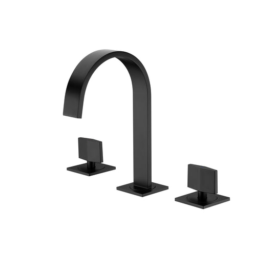 WSP05-TM Contemporary 8 in. Widespread 2-Handle Bathroom Faucet with Pop-Up Drain in Matte Black