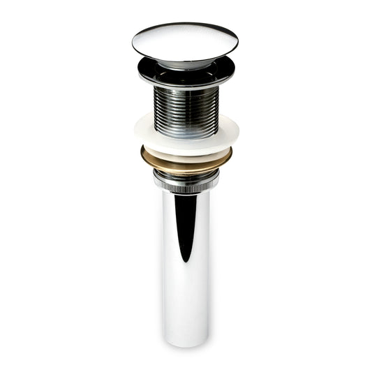 1-5/8 in. Brass Bathroom and Vessel Sink Push Pop-Up Drain Stopper with No Overflow in Chrome