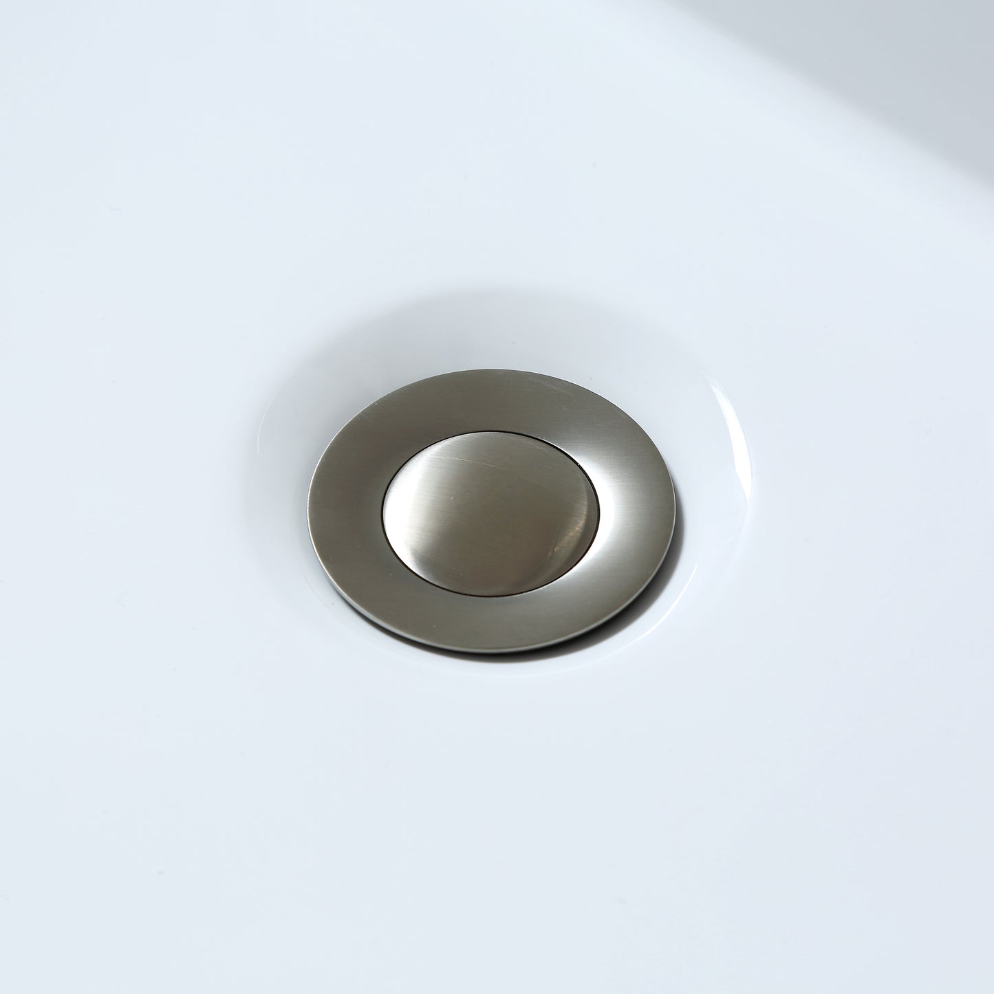 DS03-TB 1-1/2 in. Brass Bathroom and Vessel Sink Push Pop-Up Drain Stopper with No Overflow in Brushed Nickel