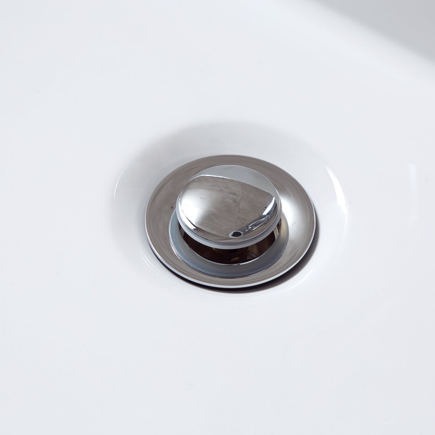 1-1/2 in. Brass Bathroom and Vessel Sink Push Pop-Up Drain Stopper with No Overflow in Chrome