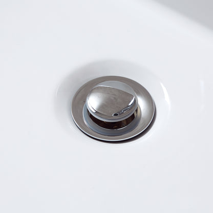 1-1/2 in. Brass Bathroom and Vessel Sink Push Pop-Up Drain Stopper with No Overflow in Chrome