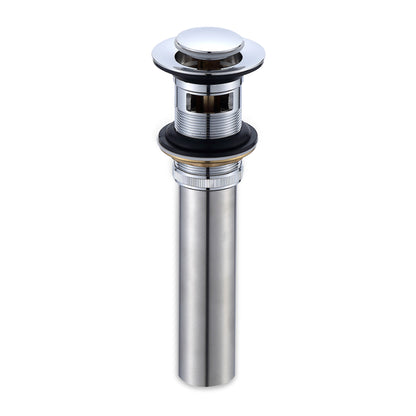 1-1/2 in. Brass Bathroom and Vessel Sink Push Pop-Up Drain Stopper With Overflow in Chrome