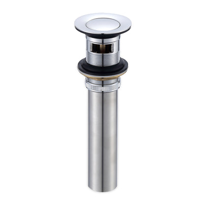 1-1/2 in. Brass Bathroom and Vessel Sink Push Pop-Up Drain Stopper With Overflow in Chrome