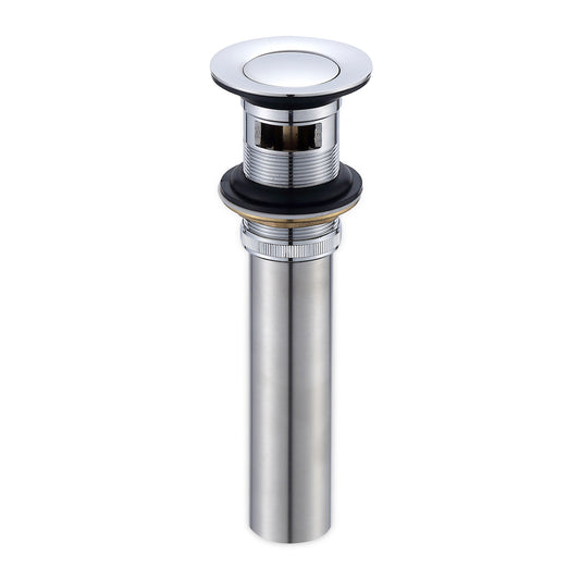 1-1/2 in. Brass Bathroom and Vessel Sink Push Pop-Up Drain Stopper With Overflow in Chrome