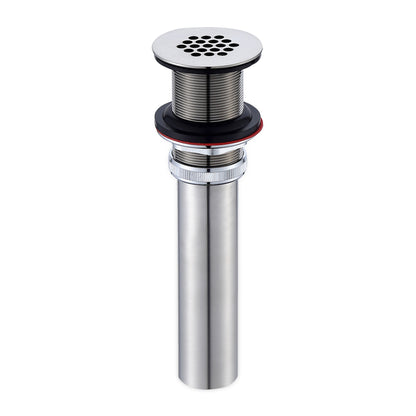 1-1/2 in. Brass Bathroom and Vessel Sink Grid Drain Stopper Strainer with No Overflow in Brushed Nickel