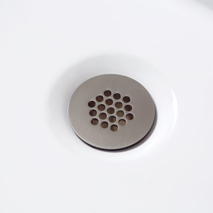 1-1/2 in. Brass Bathroom and Vessel Sink Grid Drain Stopper Strainer with No Overflow in Brushed Nickel