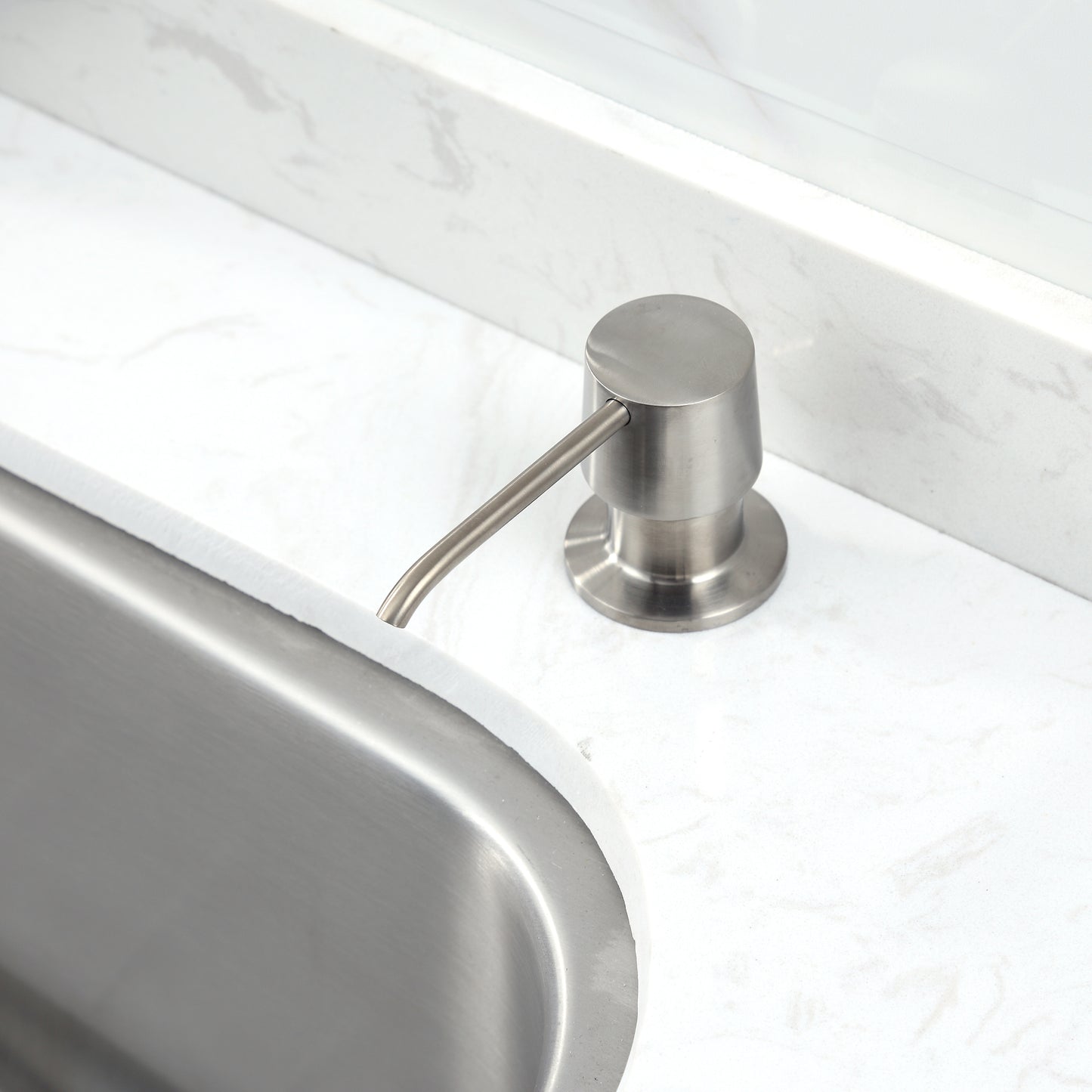 Countertop Deck-Mount Metal Soap and Lotion Dispenser in Brushed Nickel