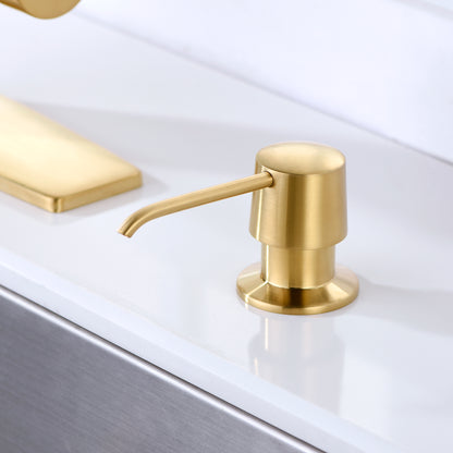 Countertop Deck-Mount Metal Soap and Lotion Dispenser in Brushed Gold