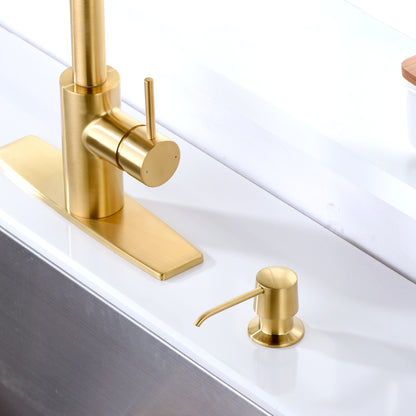 Countertop Deck-Mount Metal Soap and Lotion Dispenser in Brushed Gold