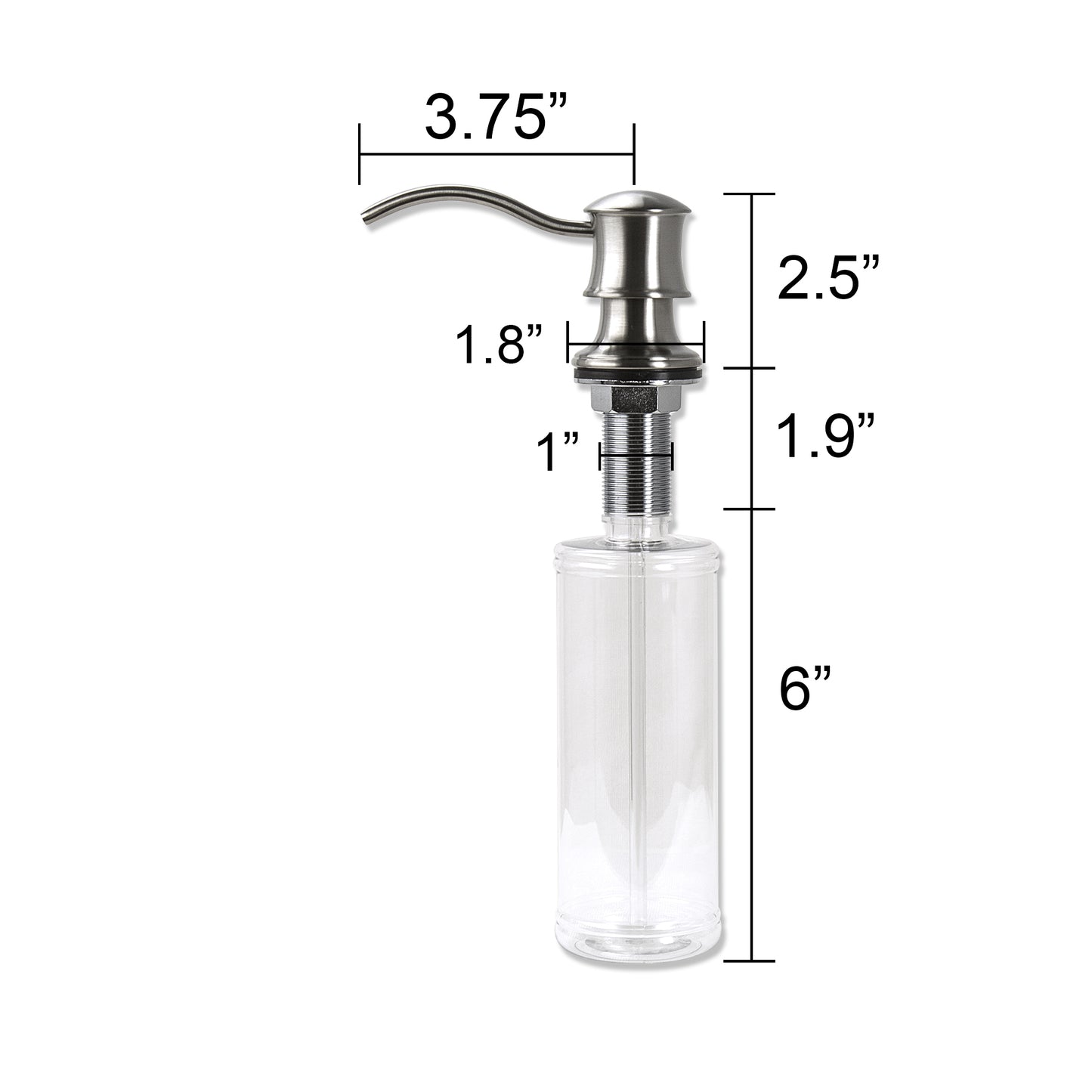 SC05-TB Countertop Deck-Mount Metal Soap and Lotion Dispenser in Brushed Nickel