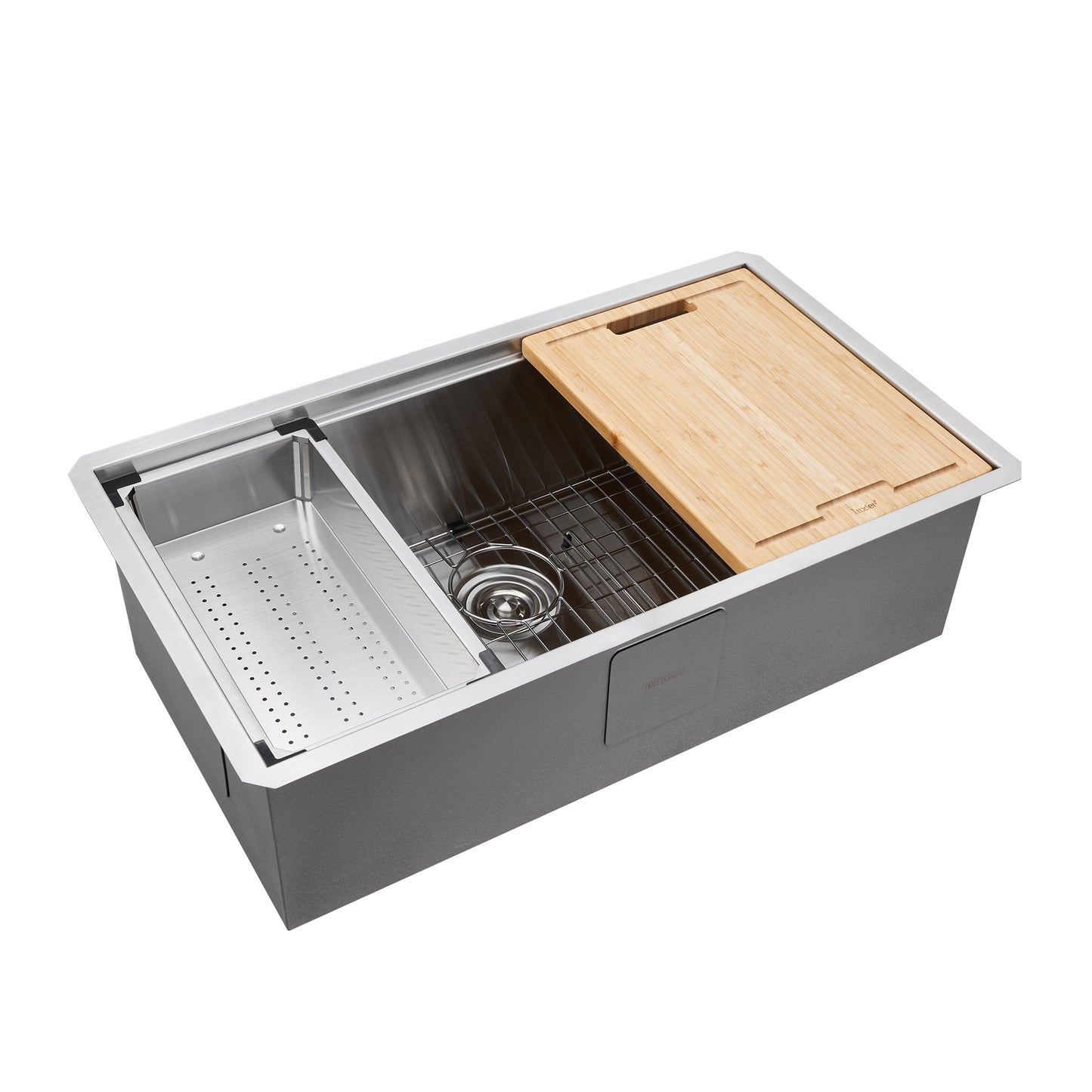 33 in. Undermount Single Bowl 16-Gauge Stainless Steel Workstation Kitchen Sink with Accessories