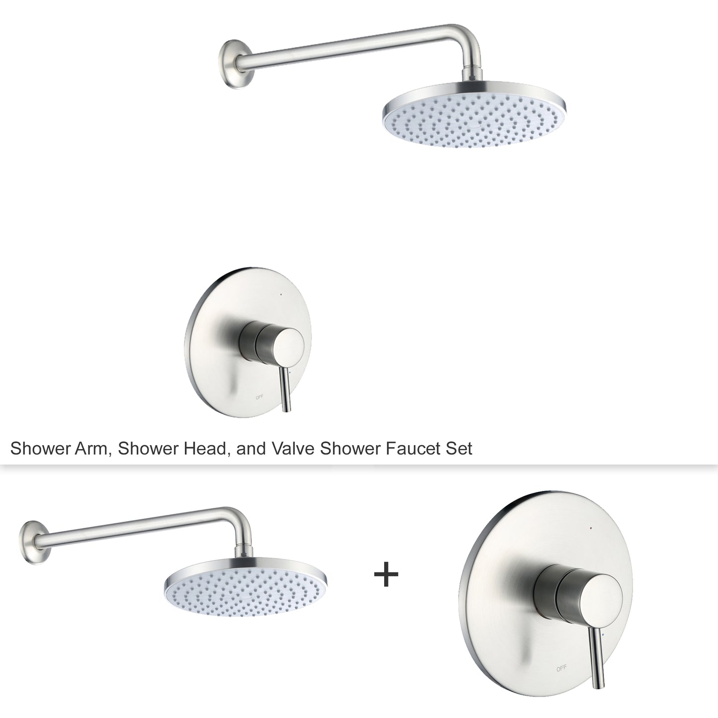 SS-B01-TB Single-Handle 1-Spray Shower Faucet with Valve in Brushed Nickel (Valve Included)