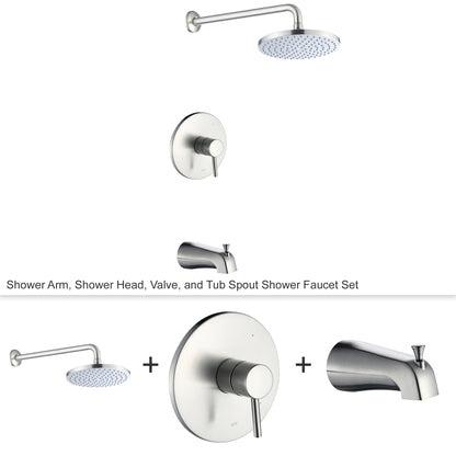 SS-C01-TB Single-Handle 1-Spray Bathtub and Shower Faucet with Valve in Brushed Nickel (Valve Included)