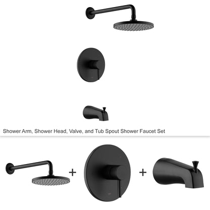 SS-C01-TM Single-Handle 1-Spray Bathtub and Shower Faucet with Valve in Matte Black (Valve Included)