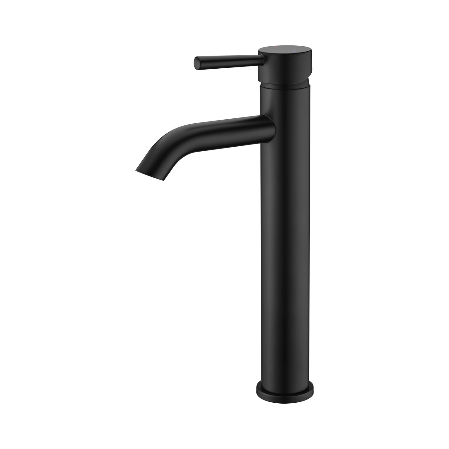 Single Hole Single-Handle Vessel Bathroom Faucet with Drain in Matte Black