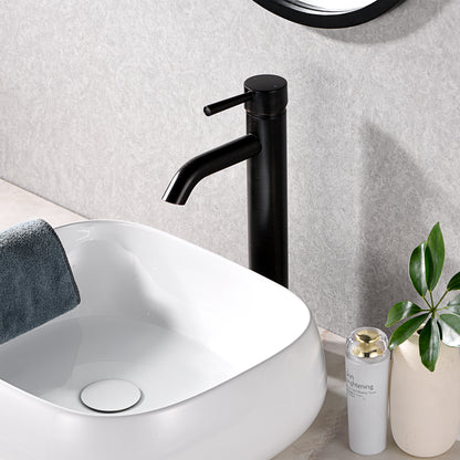 Single Hole Single-Handle Vessel Bathroom Faucet with Drain in Oil Rubbed Bronze