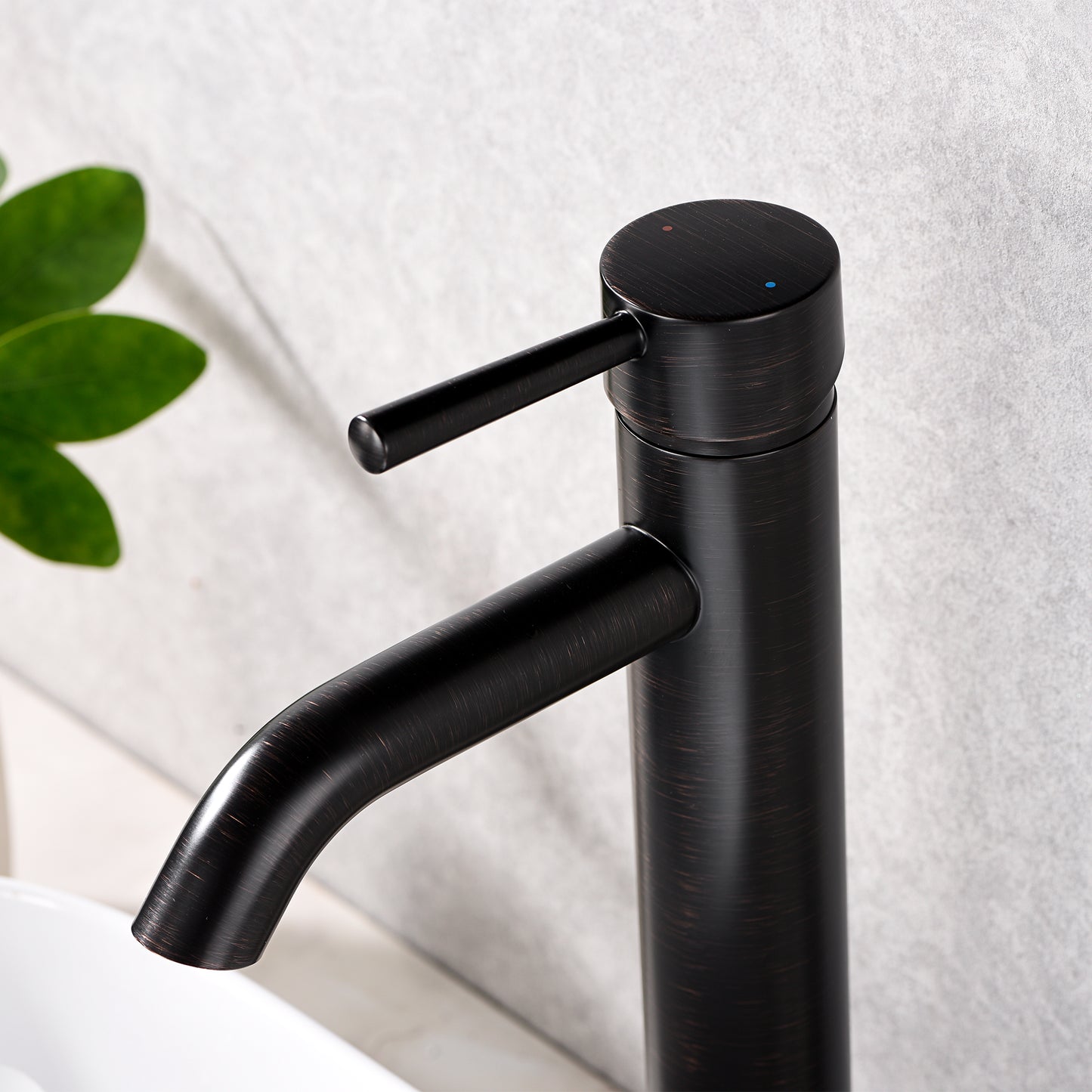 Single Hole Single-Handle Vessel Bathroom Faucet with Drain in Oil Rubbed Bronze