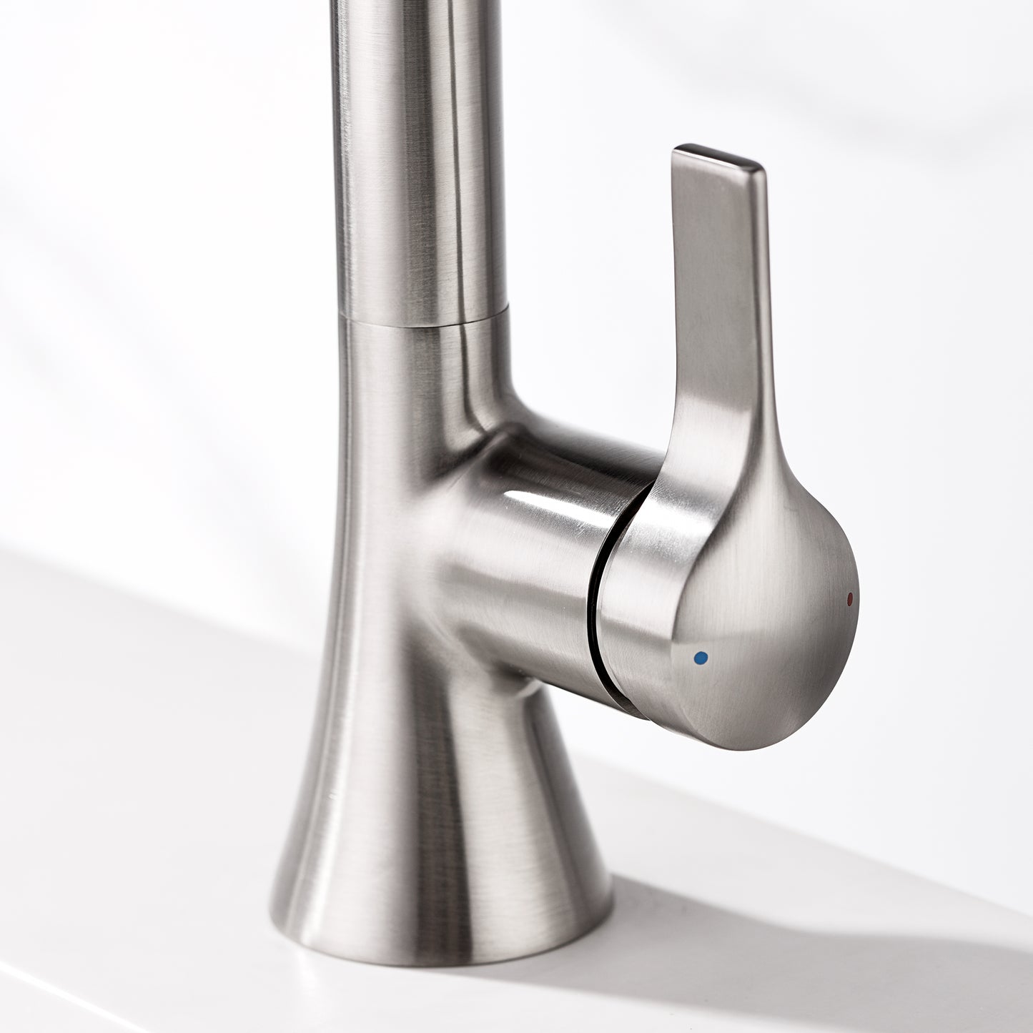 Single Hole Single-Handle Bathroom Faucet with drain in Brushed Nickel