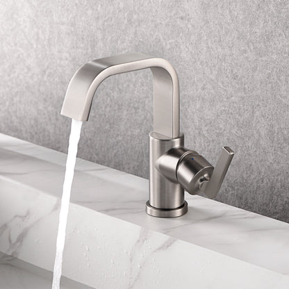 Raiden BSH14-SB Single Hole Single-Handle Bathroom Faucet with drain in Brushed Nickel