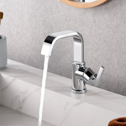 Single Hole Single-Handle Bathroom Faucet with drain in Chrome