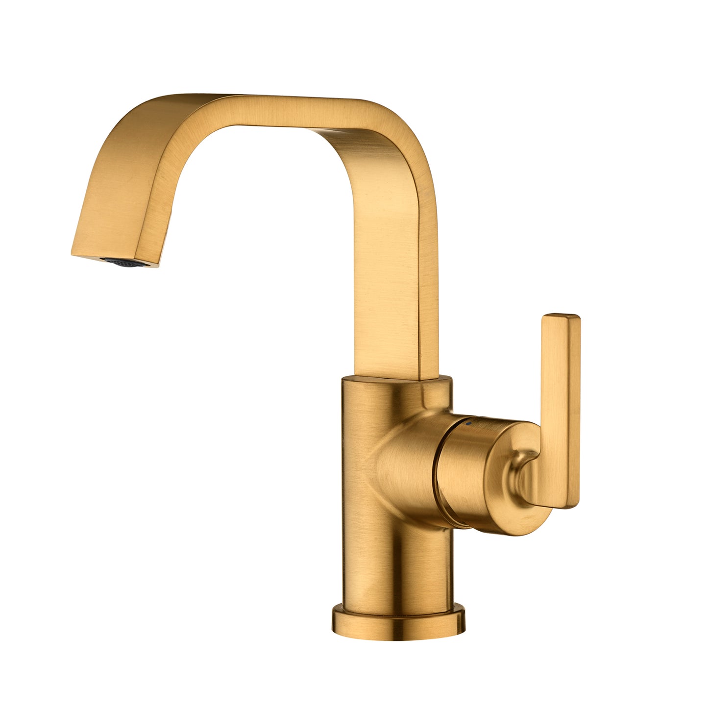 Single Hole Single-Handle Bathroom Faucet with drain in Brushed Gold