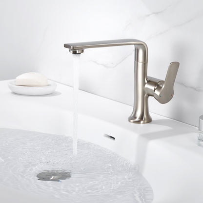 Varen Single Hole Single-Handle Bathroom Faucet with drain in Brushed Nickel