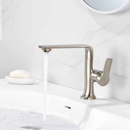 Varen Single Hole Single-Handle Bathroom Faucet with drain in Brushed Nickel